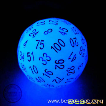 Bescon Glowing Polyhedral 100 Sides Dice , Luminous Glow in the Dark D100 Dice